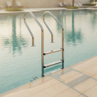 Stainless Steel Pool Ladder Rust-Resistant Pool Ladder with Non-Slip Steps Easy to Install for Homeowners