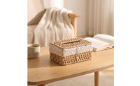 Tissue Box Cover Woven Tissue Box Holder Rattan-Style for Desk