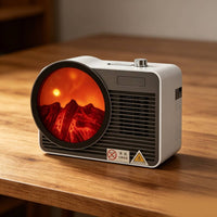Mini Electric Fireplace Heater Quiet Desktop Fireplace Heater Compact for Office