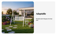 Waterproof Canopy Swing Bench Sunproof Garden Seating Weather Resistant Outdoor Furniture Strong Load-Bearing for Couples, Families, Homeowners, Courtyard, Patio, Backyard, Poolside