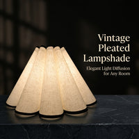 Light Shade with Vintage Style Edging for Table and Floor Lamps, Linen Lampshade for Living Room Decor, Ceiling for Bedroom