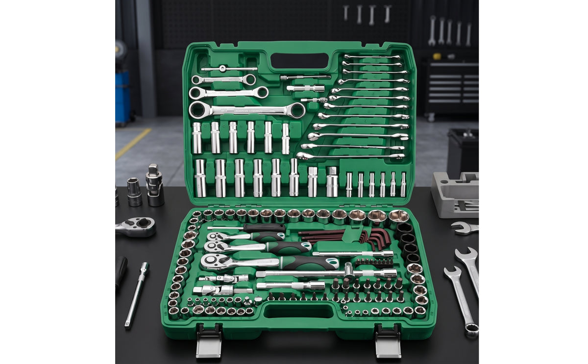 Auto Repair Tool Organized Kit Automotive Tool Kit with Portable Tools for Home Mechanics, Garage, Roadside Emergency, Home Workshop
