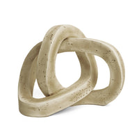 Interlocking Loop Ornament Textured Stone-Look Sculpture Stylish for Living Room