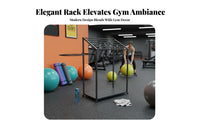 Exercise Mat and Ball Rack Space Saving Multi-Layer Exercise Storage Stand Large Capacity Home Gym Equipment Organizer