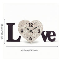 LOVE Letter Wall Clock Noiseless Clock with LOVE Letters Romantic for Living Room
