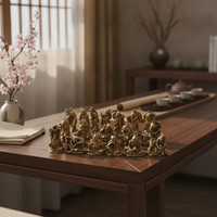 18 Pieces Arhat Figurines Zen Buddhist Statues Meditation for Altar, Collectors