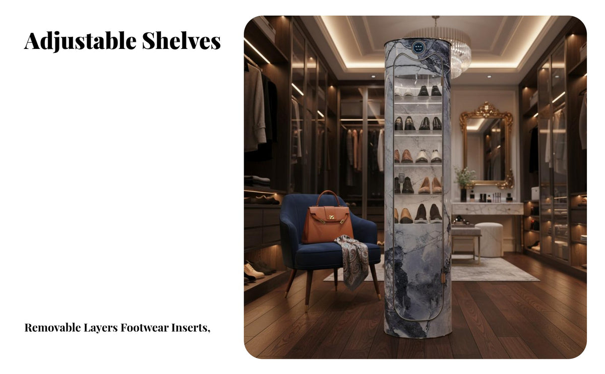 360° Rotation Cylindrical Shoe Rack Large Capacity Rotating Shoe Cabinet Space-Saving Design Smart Press Control for Apartment Dwellers, Homeowners, Entryway, Hallway, Bedroom, Dressing Room