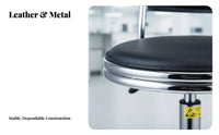 Adjustable Height Pneumatic Lift Stool with Backrest Padded Seat Swivel Chair Heavy-Duty Casters Workshop Furniture Easy to Clean for Factory Workers, Salon Personnel, Laboratory, Garage, Studio, Shop