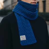 Japanese Retro Striped Knit Scarf for Women, Harajuku Style Color Block Long Thin Neck Warmer