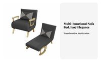 Single Fold-Extendable Armchair Foldable Design Pull-Extendable Single Futon Bed Multi-Functional Adjustable Backrest