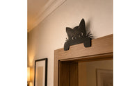 Metal Feline Door Topper Long-Lasting Black Feline Door Topper Adorable