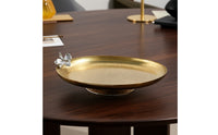 Oval Fruit Bowl with Pedestal Elevated Decorative Tray with Flower Detail Lightweight Decorative Tray for Hosts, Home Stylists, Dining Table