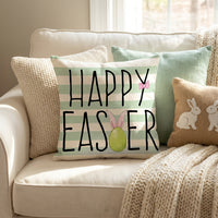 Easter Bunny Pillow Cover Decorative Spring Linen Throw Pillow Cover Easter Home Decoration Zipper Pillowcase Holiday Decor