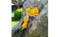 2 Pieces Mother Feline Kitten Statue Realistic Look Feline Hanging Ornament