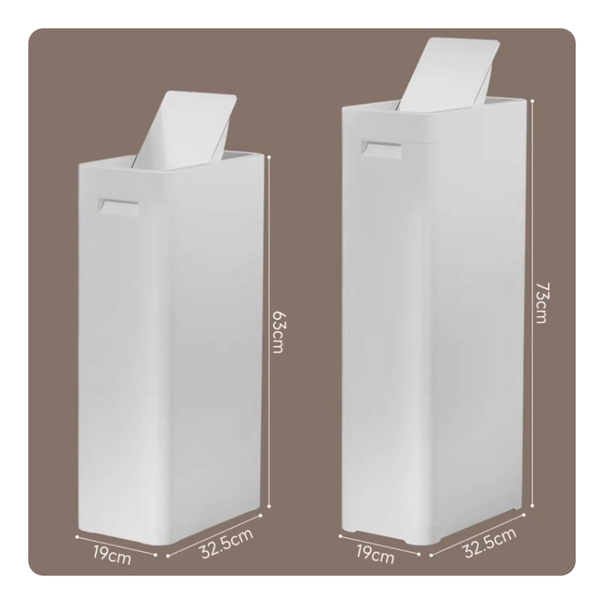 Swing Top Trash Can Large Capacity Push Top Garbage Bin Sturdy for Bathroom