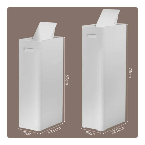 Swing Top Trash Can Large Capacity Lidded Trash Bin No-Bend Design for Bathroom