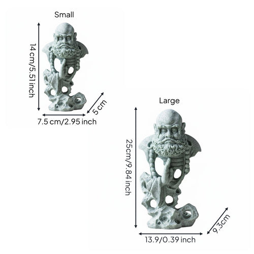 Bodhidharma Statue Miniature Zen Aquatic Aquarium Decoration Indoor and Outdoor