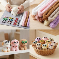 Coral Fleece Puppy DIY Kit for Beginners - Handmade Doll Material Pack
