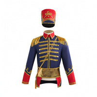 Costume with Hat Theatrical Marching Band Uniform Decorative Drum Major Costume for Halloween