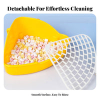 Guinea Pig Litter Pan Easy to Clean Guinea Pig Corner Toilet Hare Potty Tray Detachable Design Small Pet Toilet with Grate