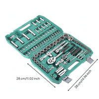 94 Pieces Molded Compartments Ratchet Socket Kit Metal Latches Socket Wrench Tool Case