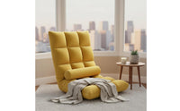 Foldable Lazy Sofa Reclines 90-180 Degrees Single Person Floor Recliner Ergonomic Design Adjustable Backrest Floor Chair for Teens, Dorm Room, Bedroom