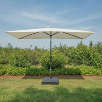 Rectangular Patio Umbrella with Base Tilt-Adjustable Patio Umbrella with Water-Filled Base-Filled for Homeowners, Shop Owners, Balcony, Garden