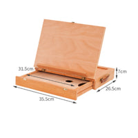 Tabletop Easel with Drawer Beechwood Table Easel with Drawer Portable Sketch Box for Students, Classroom
