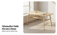 5 Pieces Modern Wooden Dining Set Rectangular Table Ergonomic Chairs Space Saving Design Wood Grain Finish Suitable for Restaurant Owners Adults Cafe Small Apartment Home Decoration