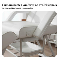Adjustable Permanent Design Chair Removable Armrests Foldable Beauty Bed Waterproof PU Leather Multipurpose Permanent Design Bed for Lash Technicians