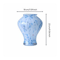 Wide Mouth Glass Vase Artistic Table Centerpiece Watertight for Living Room