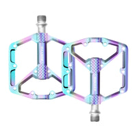 Three-Bearing Pedals with Anti-Skid Pins Aluminum Alloy Pedals with Traction Pins Wide Abrasion-Resistant for Cyclists, Commuters