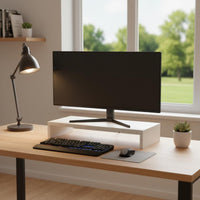 Space Saving Monitor Riser with Drawers Ergonomic Design Laptop Stand with Storage Easy Assembly Office Supply for Dorm Room