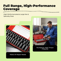 Deep socket set for electric wrenches