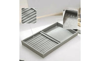 Soft Jewelry Organizer Tray Divided Velvet Jewelry Tray Gray Drawer Insert Space-Saving for Closet
