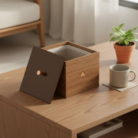 Desktop Trash Can with Lid Stylish Design Mini Desk Trash Can Office Accessory for Vanity