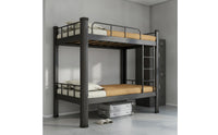 Metal Bunk Bed with Ladder Space-Saving Bunk Bed with Guardrails Sturdy for Students, Teens, Dormitory, Shared Bedroom, Hostel