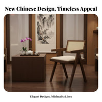 Woven rear Bench and Table New Chinese design Restaurant Booth Upholstered Seating Space-Saving for Interior Designers, Teahouse