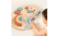 Wooden Busy Board Parent-Child Interaction Early Learning Toy Screen Sensory Play Item for Young Children