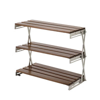 Desktop Storage Rack with Wood Shelf No-Installation Folding Shelf Low-Profile