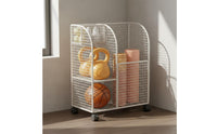 Exercise Mat Holder Wheeled gym Storage Rack Movable Rolling Storage Cart for Home