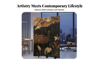 French Vintage design Folding Panel Screen Decorative Accent Arched Panel Screen Freestanding Room partitionr Statement Piece for Interior Decorators, Home Office Workers, Entrypath, Hotel Lobby, Studio Apartment, Restaurant