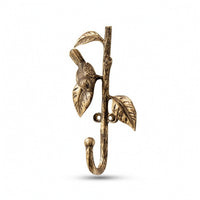 Metal Hook with Bird Motif Compact Antique Gold Hook Long-Lasting for Entryway