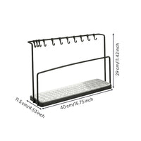 Countertop Kitchen Draining Rack Open-Frame Kitchen Organizer with Hooks