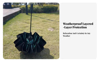 Windproof Sun and Rain Umbrella Black Vinyl Coating Automatic Travel Umbrella Protection UPF 50+ for Men, Commuters