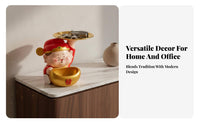 God of Wealth Figurine Resin Craft Wealth Shen Statue Storage Bowl Fortune God Decorative Tray Chinese Design for Adults