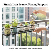 Railing Planter Holder Hanging Design Balcony Railing container Space-Saving