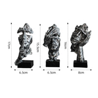 3 Pieces Tabletop Ornaments Sculptural Sculpture Creative for Living Room