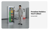 Humidity Control System Electrical Safety Tool Cabinet Digital Display Dehumidifying Safety Cabinet Rust-Proof Glass Door Tool Locker Heavy Duty for Electricians, Power Utility Technicians, Maintenance Workers, Substations, Workshops, Construction Sites