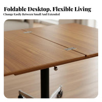 C-Shaped Rolling Table Foldable for Storage Living Room Furniture Easy to Move